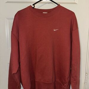 Nike Red Crewneck Sweatshirt with Swoosh